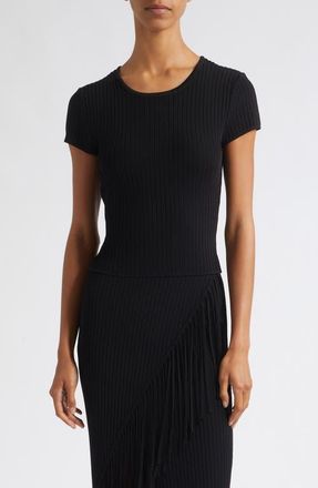 Toccin Matilda Ribbed Baby Tee in Jet at Nordstrom, Size Xx-Small