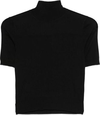 Goes Botanical Short-sleeve Roll-neck Sweater