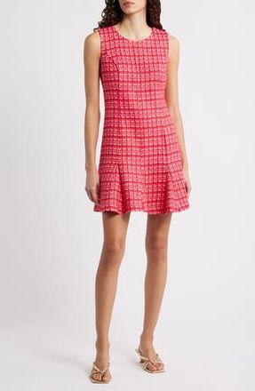 Lilly Pulitzer Enya Boucl&eacute; Fit & Flare Dress in Cranberry Red Fiesta Boucle at Nordstrom Rack, Size 14