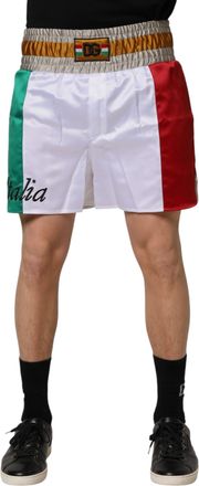 Dolce & Gabbana Multicolor Italia Polyester Bermuda Mens Shorts
