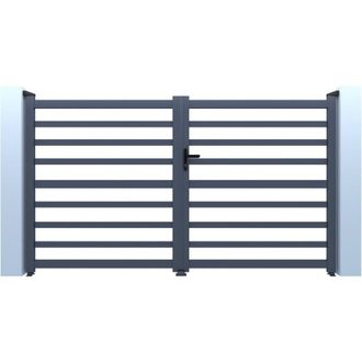 Habitat et Jardin Cancello in alluminio traforato Martin - 340 x 180 cm - Grigio