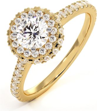 The Diamond Store Valerie Diamond Halo Engagement Ring in 18K Gold 1.10ct G/SI2