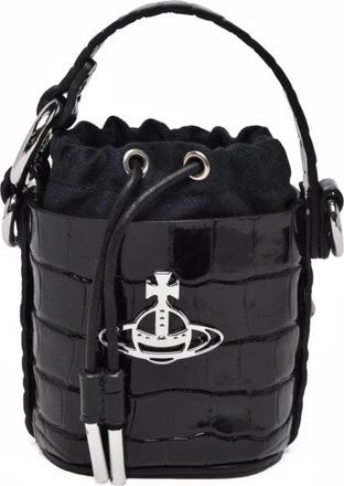 Vivienne Westwood Tassen, Dames, Zwart, ONE Size, Leer, Mini Daisy Bucket Bag