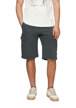 s.Oliver Cargobermudas S.OLIVER, Herren, Gr. 30, N-Gr, grau (anthrazit), Web, Obermaterial: 97% Baumwolle, 3% Elasthan, unifarben, regular fit kniefrei, Hosen 
