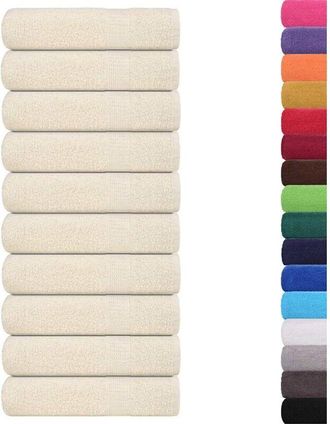 vidaXL Asciugamani Doccia 10 pz Crema 70x140 cm 360 g/m&sup2; 100% Cotone - Vidaxl