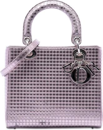 Dior Pre-owned Dior Medium Metallic Patent Microcannage Lady Dior Ladies AGCW6LCVWNU0ZM99