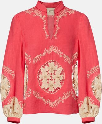 Valentino Embroidered linen shirt