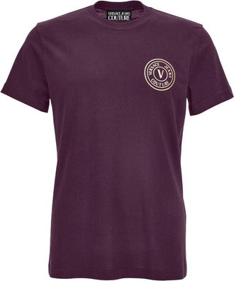 Versace T-shirt met bedrukt logo - Heren - T-shirts - Paars - S - Katoen - Tops