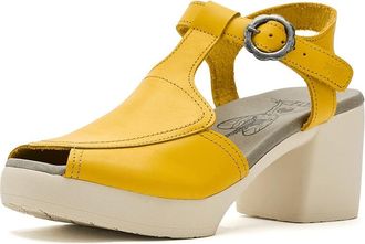 FLY London Flig419fly Womens Sandals Yellow : EU 39 (US Womens 8-8.5) M, Leather