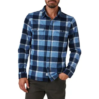 7 Diamonds Generation Stretch Plaid Button-Up Shirt in Light Blue at Nordstrom Rack, Size Xx-Large