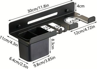 OEM Supporto Per Asciugacapelli A Parete Supporto Per Ferro Arricciacapelli Antiscivolo E Impermeabile, Per Bagno, Parrucchiere, Toletta, Ufficio, Dormito