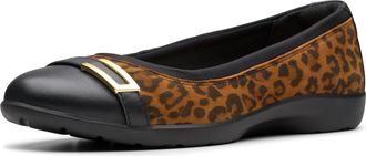 Clarks Womens Meadow Rose Shoes, Color Leopard Print, Size: 2.5 UK