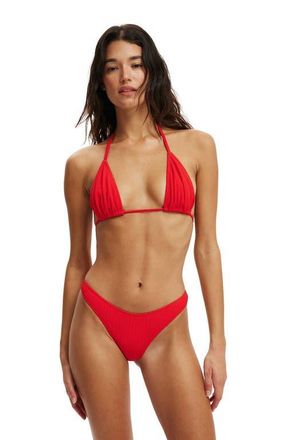 Cotton On Womens Slider Triangle Bikini Top in Scarlet Red Crinkle at Nordstrom, Size Medium