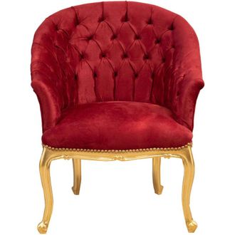 Biscottini International Biscottini - Wooden Chair Dining Chair Kitchen Chair 71x87x63cm Upholstered Living Room Armchair Velvet Bedroom Armchair Baroque Style