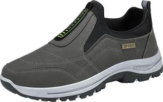 Generic Mens Walking Shoes, Mens Running Shoes Casual Slip On Moccasins Soft Sole Daily with Comfortable Casual Style Grey