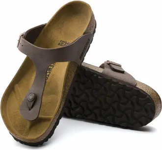 Birkenstock Womens Gizeh Birko-Flor Sandals In Mocha Nubuck