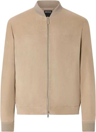 Ermenegildo Zegna Giacca Corta in Pelle - Blouson - - Jackets - Uomo - Beige - M