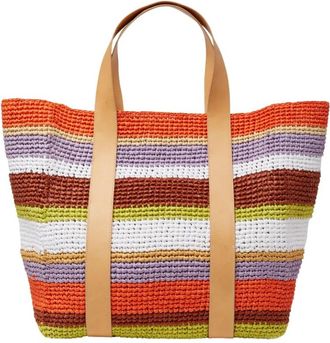 La DoubleJ Milanese Raffia Tote Bag - Dames - Shoppers - Oranje - ONE Size - Leer - Tassen