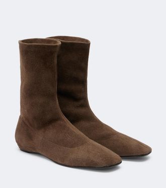 The Row Cindy suede ankle boots
