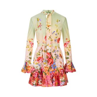 Roberto Cavalli Short Dresses, female, Multicolor, Size: M Mini Dress with Miami Print