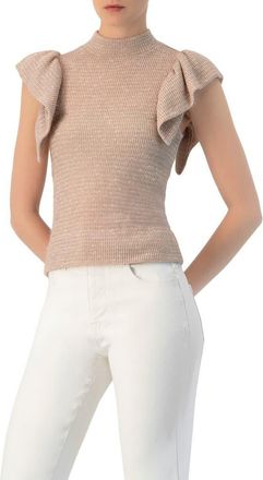 Ivonne Knitted Ruffle Sleeve Blouse in Dusty Pink at Nordstrom, Size Medium
