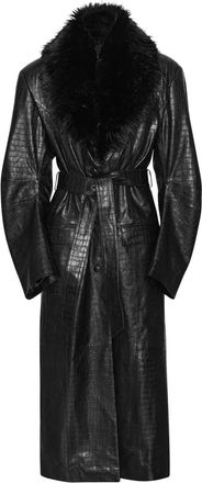 Rotate Cappotto con collo in pelliccia sintetica - Nero