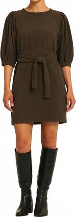 Velvet Zina Pinwale Corduroy Dress With Belt In Olive