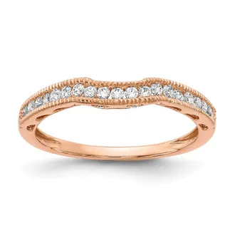 Diamond2Deal 14k Rose Gold Lab Grown Diamond Wedding Band Ring 1/4Ct Clarity- VS Color- G-H