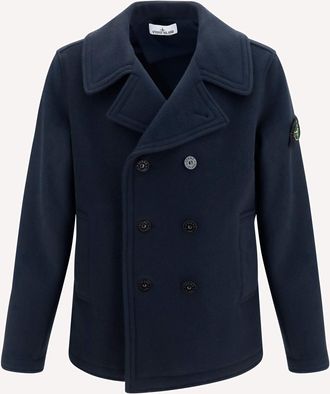 Stone Island Double-breasted wool and cashmere Jacket Male L