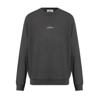 Stone Island Sweatshirts, male, Gray, XL, Cotton Sweatshirt With Logo