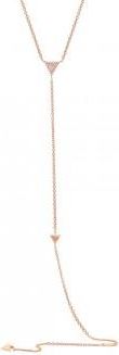 Allurez 0.07ct 14k Rose Gold Diamond Triangle Lariat Necklace