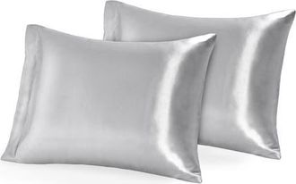 Bare Home 19 Momme 100% Mulberry Silk Pillowcase, Set of 2 in Silver at Nordstrom, Size Standard