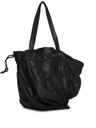 Yohji Yamamoto Gathered tote bag - men - Calf Leather - One Size - Black