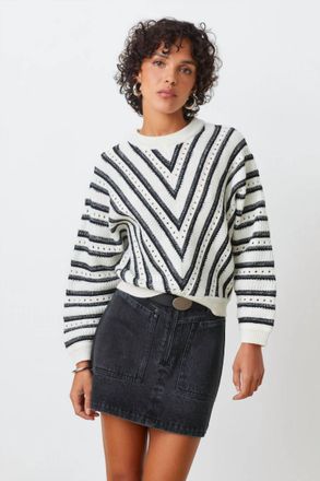 Suncoo Womens Pheana Sweater In Blanc Casse
