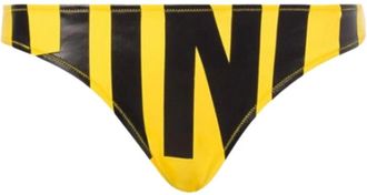 Moschino Gele Bikini Broek met Logo - Dames - Bikinis - Geel - M - Polyester - Badmode