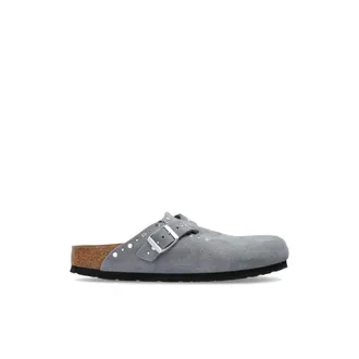 Birkenstock Schoenen, Dames, Blauw, 41 EU, Leer, Boston Rivet Suede Leather
