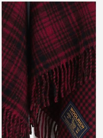 Woolrich Wool Check Pattern Cape - Red