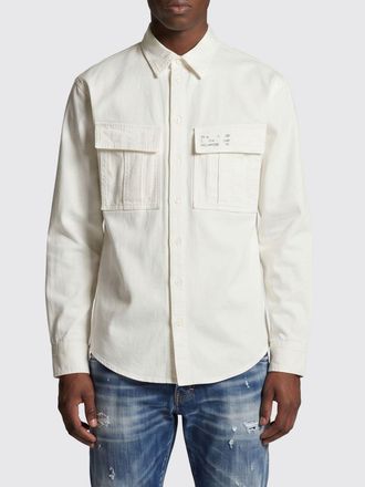 Dsquared2 Camicia in cotone con collo francese e tasche a toppa