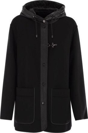 Fay Two-Material Wool And Cashmere Caban Coat