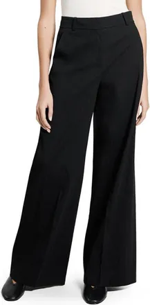 Theory Linen Blend Wide Leg Pants in Black at Nordstrom, Size 12