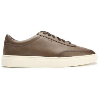 HUGO BOSS Mens Kieran Trainers - Brown Leather - Size UK 11