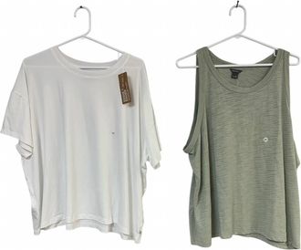 Eddie Bauer Womens Solstice Slub Travel T-Shirt And Tank - Plus In Sage White