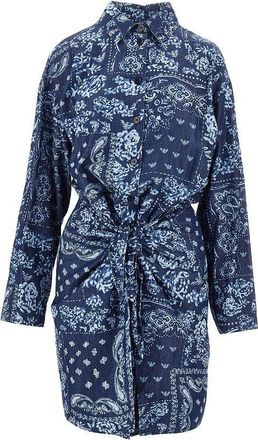 Emporio Armani Bandana print chambray mini dress Woman 38