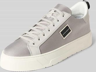 Antony Morato Ledersneaker mit Label-Patch in Hellgrau, Größe 40