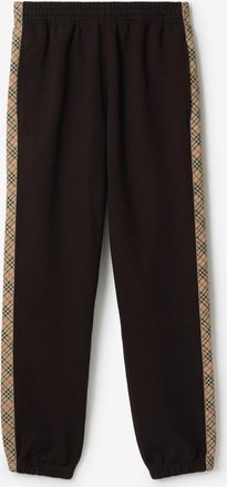 Burberry Check Trim Cotton Jogging Pants