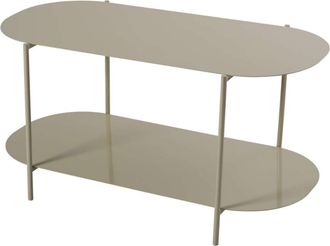 Calicosy Mesa de centro con 2 tableros de bordes redondeados L100 cm - Topo