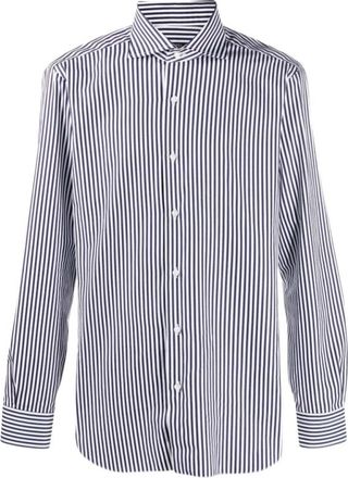 Barba Gestreepte blouse - Heren - Casual Overhemden - Blauw - M - Overhemden