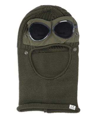 C.P. Company goggle-detail balaclava - men - Wool - One Size - Green
