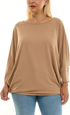 Nina Leonard Dolman Sleeve Tunic in Tan at Nordstrom Rack, Size 1X