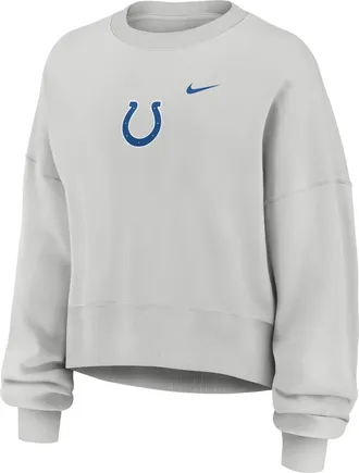 Nike Indianapolis Colts Primetime Phoenix Nike Womens NFL Oversized Pullover Crew in Grey | 01D70BB98-CSV